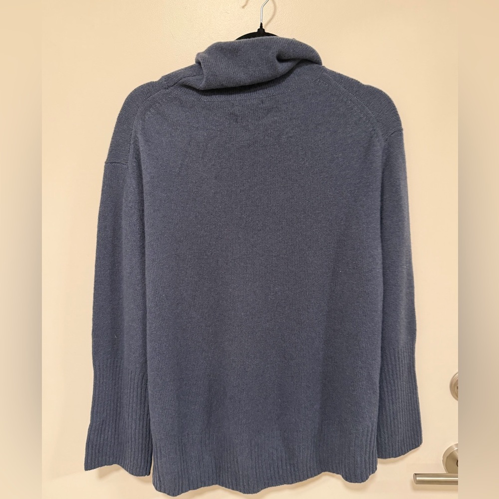 Massimo Dutti Wool/Cashmere Blue Cowl Neck Sweater - Picture 8 of 9
